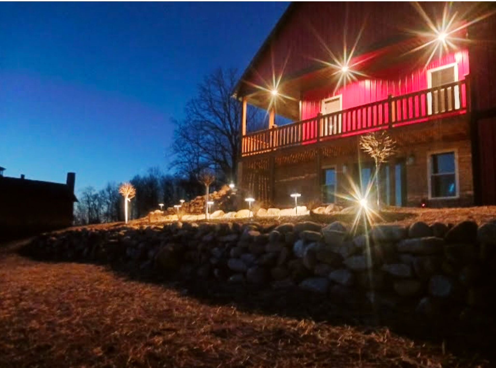 Large water feature with accent lighting 2